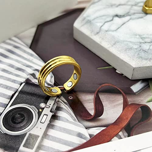 Ucilon Lymphatic Drainage Therapeutic Magnetic Rings For Women Men,2Pcs Magnetic Lymph Detox Ring,Magnetic Therapy Ring For Stress Pain Relief,Magnetic Slim Open Adjustable Finger Rings (Set1-4Pack) #TOP6