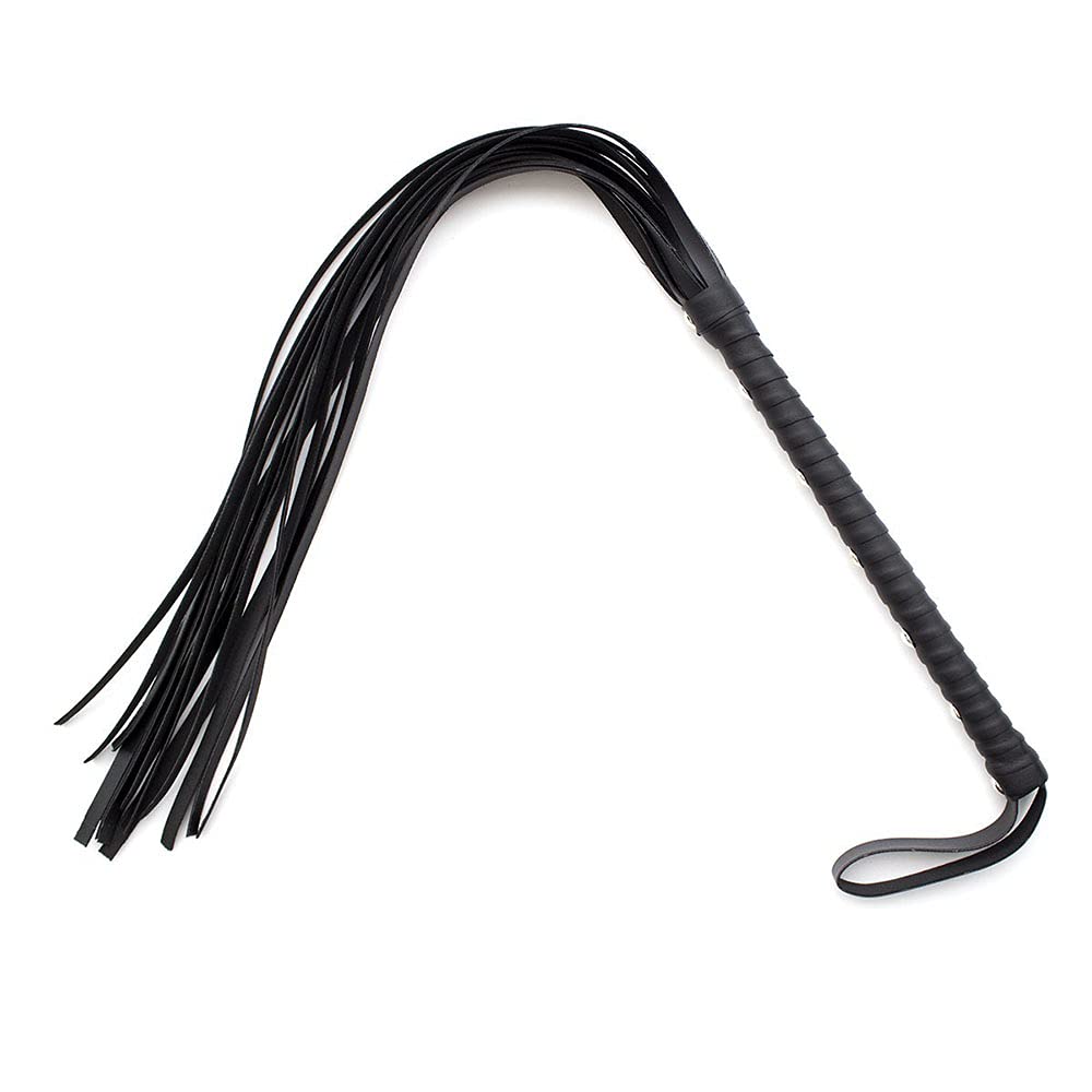Batiente Deportivo de Cuero Negro para látigo Ecuestre, artículo de Pareja burlón (Negro)