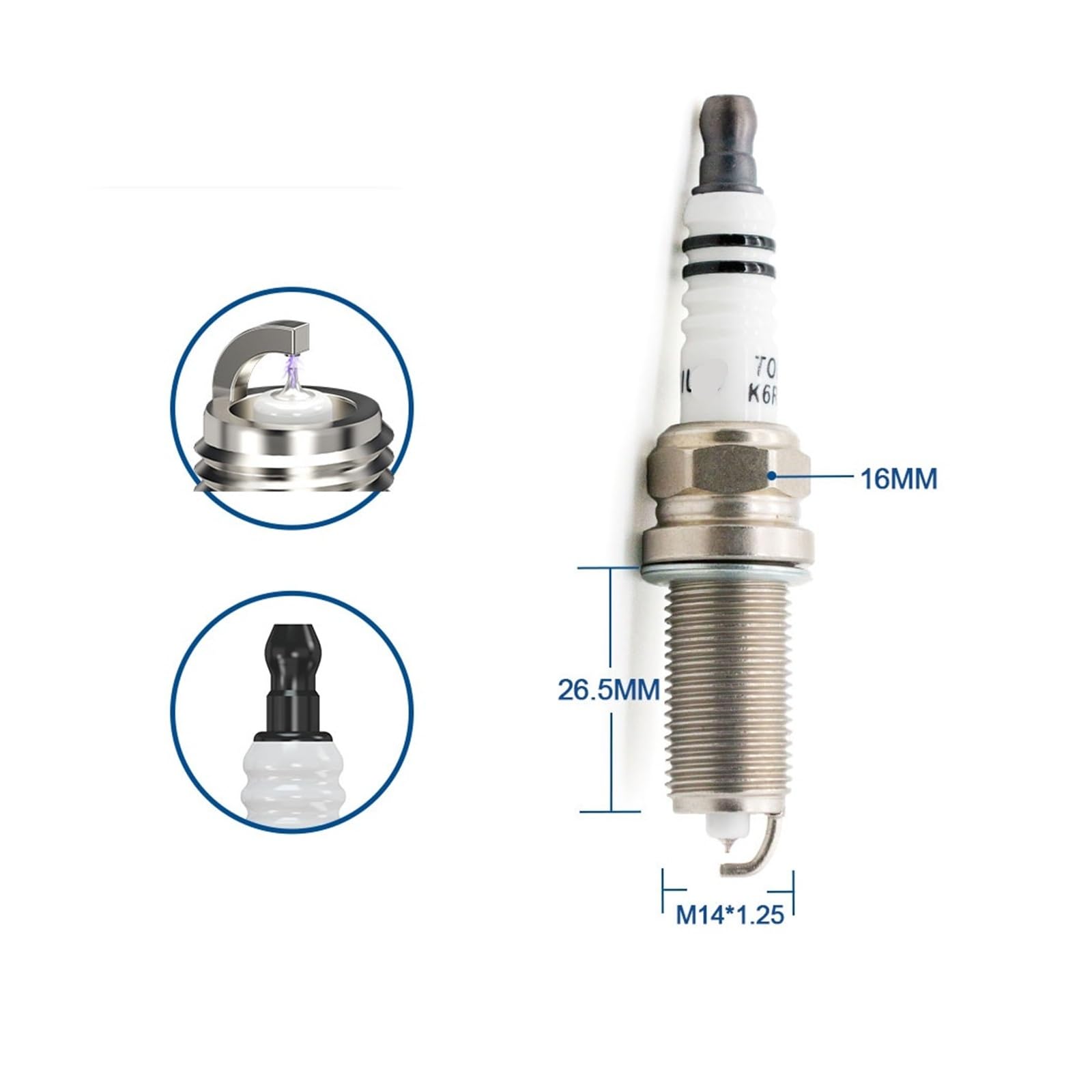 2-8 candele for auto in iridio platino K6RTMIP adatte for SILFR6C11(6 pieces with box)