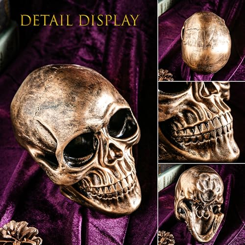 Set de 2 Estatuas de Calaveras de Resina para Halloween miniatura 3