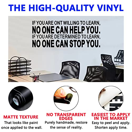 Seatune Office Quotes Wall Stickers - Inspirational Positive Motivational Wall Decals - Home Vinyl Art Wall Decor - If You Are Not Willing To Learn - No One Can Help You 23"X9" #TOP1