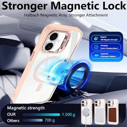 YZB for iPhone 11 Phone Case, MagSafe Compatible, Built-in Stand, Pink - image 4