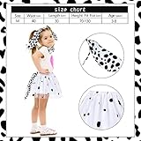 Fennoral 4tlg Hund Kinder Kostüm Gefleckter Hundeohren Stirnband mit Fliege Schwanz Mädchen Tüllrock Tierkostüm für Halloween Karneval Fasching Party Cosplay