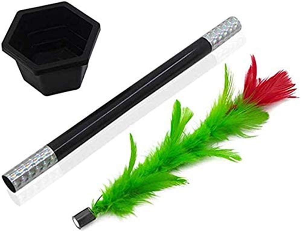 SHOWLOUE Portable Magic Wand, Magical Wand to Flower Easy Magic Trick Toys Show Performance Prop Funny Toys