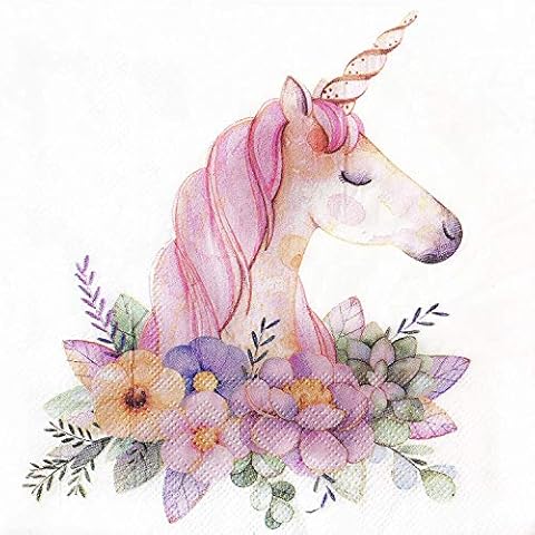 WallyE Unicorn Napkins Unicorn Party Supplies for Children Party or Birthday Party, 20 Pack Cover