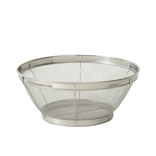 厚目細目 ステンレス水切り 洗米ふるい洗い 丸型水切り 大型水切り 野菜洗い 果物かご ザル ステンレス ストレーナー (ステンレス鋼,25CM)