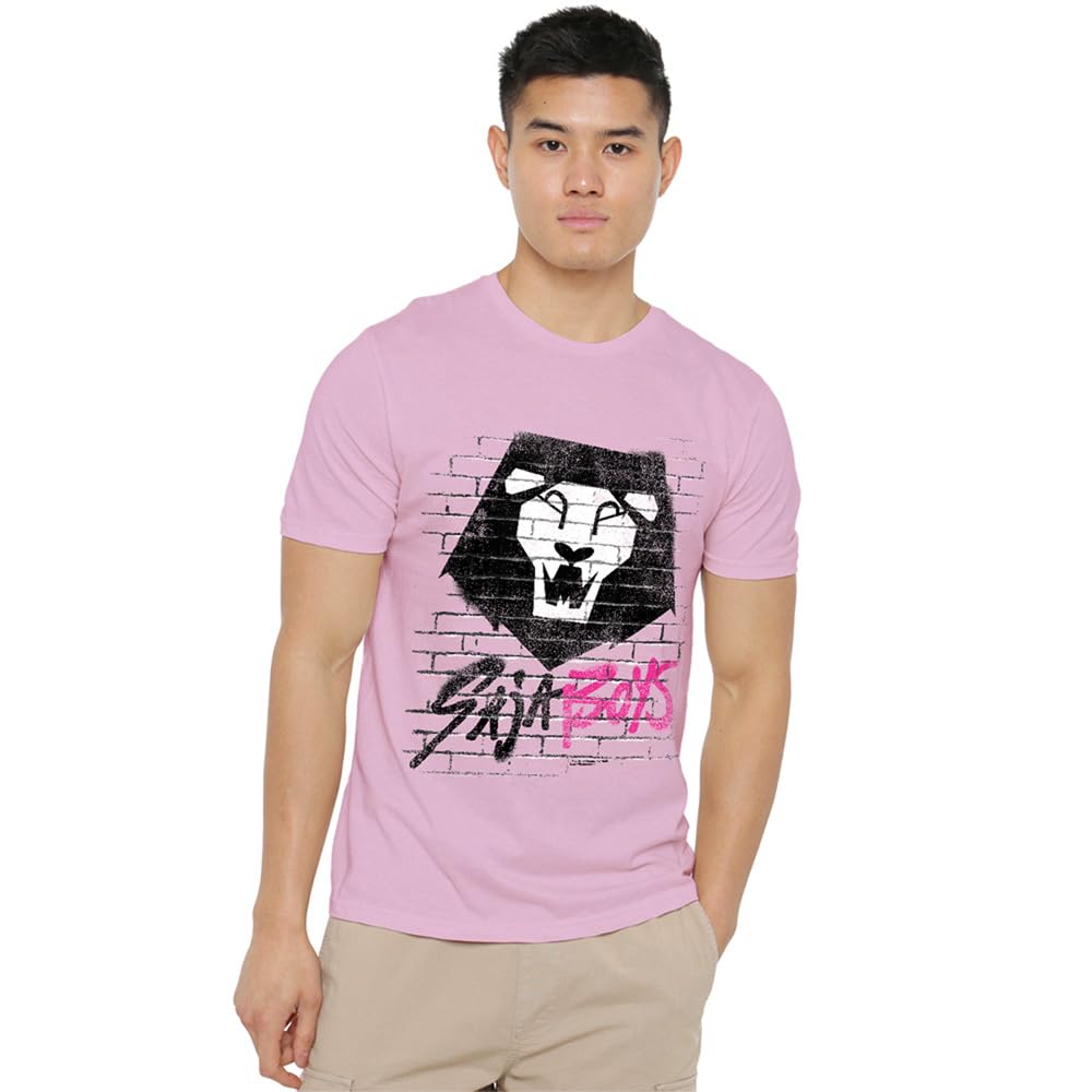 K-Pop Demon Hunters - Saja Boys Graffiti Wall Unisex T Shirt, Light Pink, Small