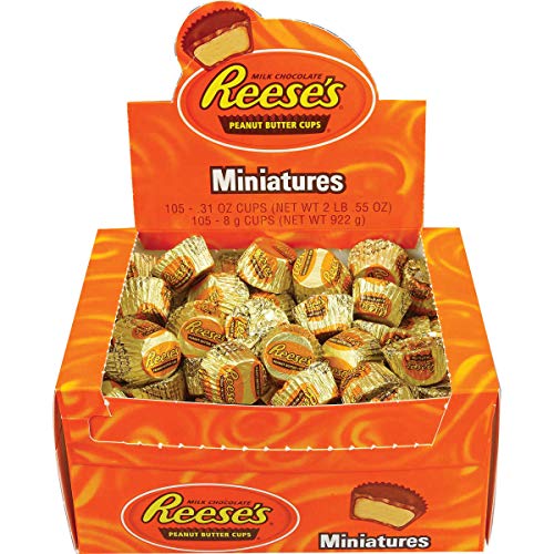 Reese's Peanut Butter Cups Miniatures - 105 Count - 922g Box - 105 Individually Wrapped Reeses Cups