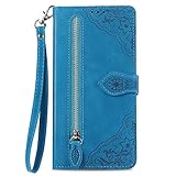 NEXCURIO Handyhülle für Sony Xperia 10 IV 5G Hülle Klappbar mit Kartenfäch Ständer Klapphülle Schutzhülle Leder Wallet Flip Hülle Cover Tasche Handytasche Stoßfeste - Blau