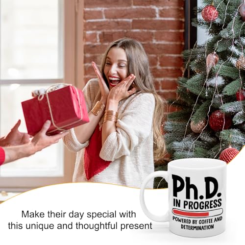 Taza de cerámica para café Ph.D. 11 oz blanca miniatura 6