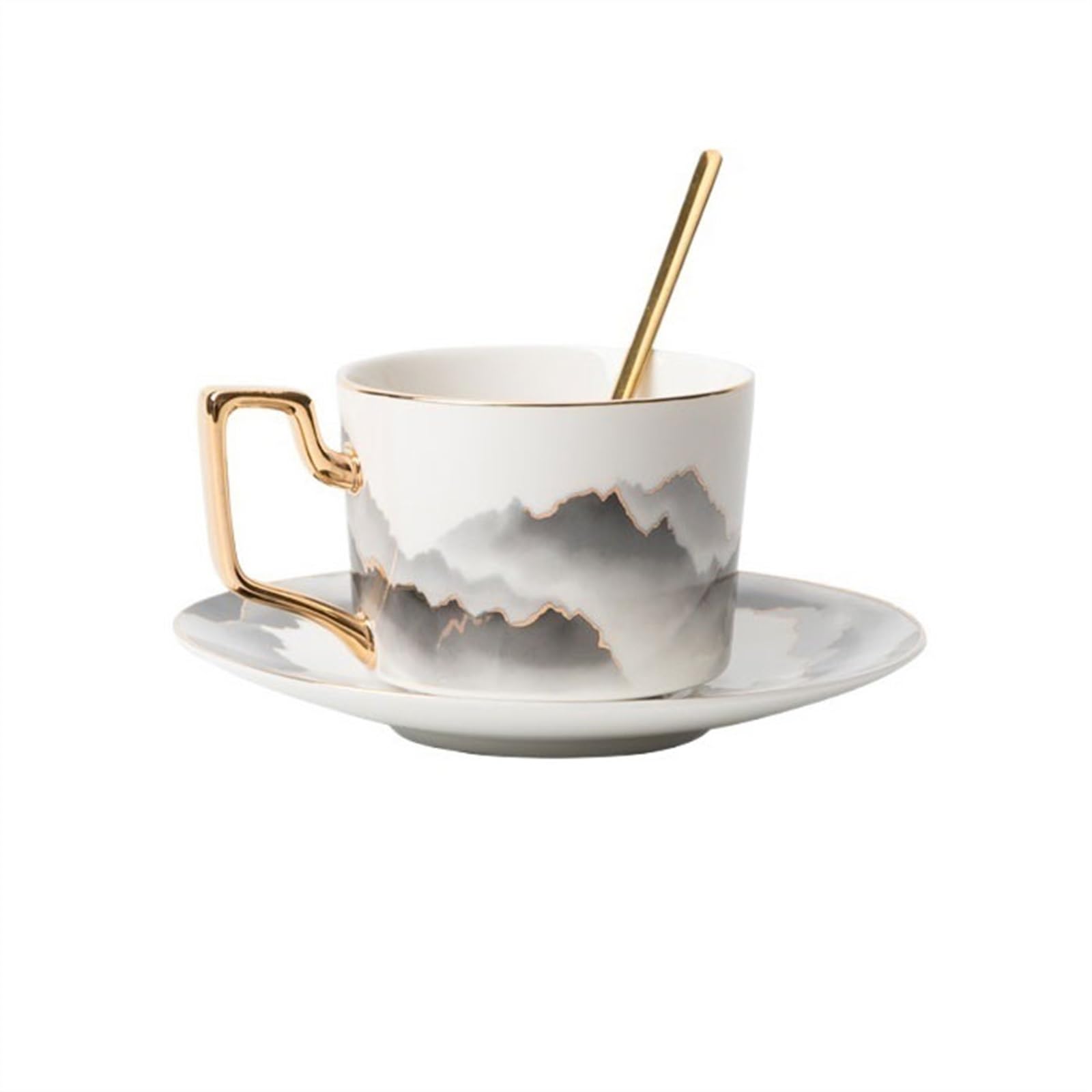 ZXFIYTBH Mug Cups Cafe High-grade Coffee Cup and Saucer Set European Afternoon Tea Home with Spoon Coffee Drink Cup