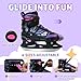 LEVYTEMP Adjustable ice Skates for Kids Boys Girls, 4 Size Triple Protection Beginner Figure Blades with Ankle Support for Outdoor and Rink,Purple