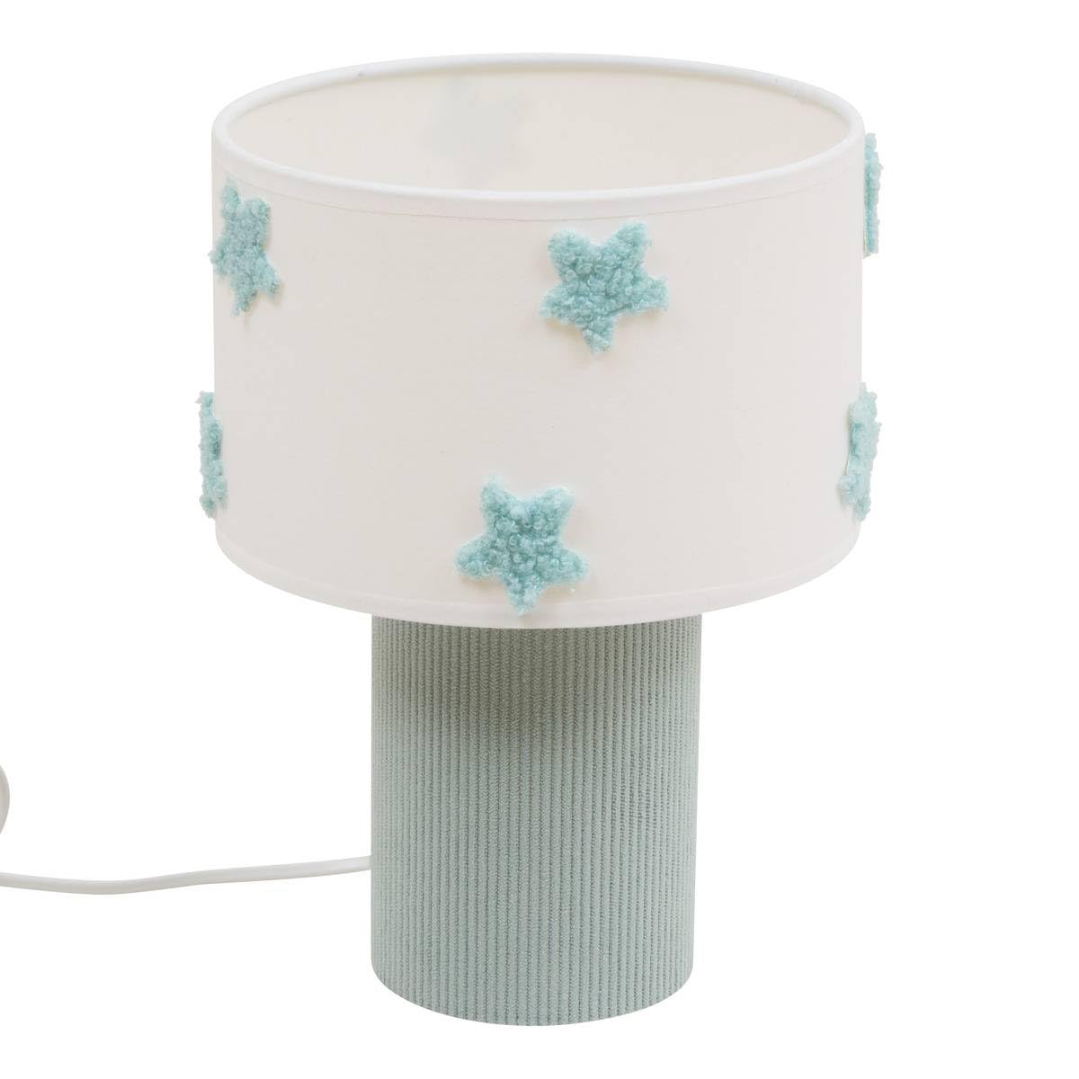 Atmosphera - Lampe orta secteur vert et blanc etoiles de mer 18,5x18,5x28 cm