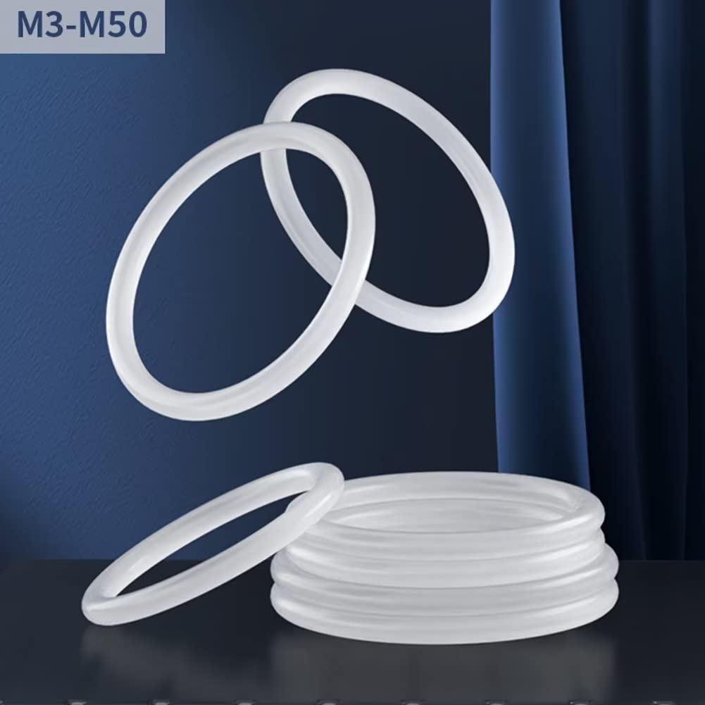 O-ring in Silicone, Rondelle Clear, Guarnizione Guarnizioni in Gomma 14x2mm (60 pcs)