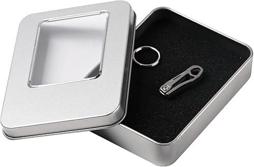 Miniatura 5 de Mini cuchillo abridor de paquete de aleación de titanio, EDC Tiny de 1.4 pulgadas para colgar en un llavero, herramienta multifuncional portátil