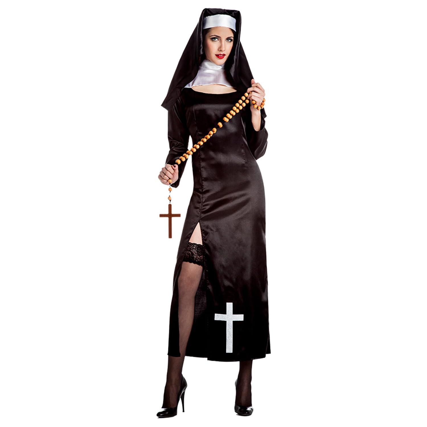 Boland 83926 Naughty Adult Cheeky Nun Costume, Solid, Black, S