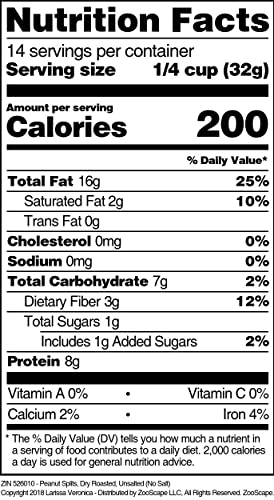 Peanut Splits, Dry Roasted, Unsalted (No Salt) (16 oz, ZIN: 526010) image 5