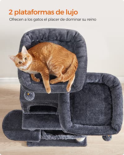Feandrea Árbol para Gatos de 112 cm con Poste Rascador miniatura 5