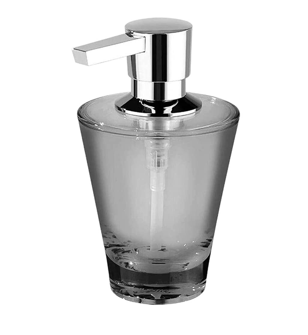 Modny dozownik mydła nowoczesny akrylowy dozownik mydła do wielokrotnego napełniania butelka z pompką do łazienki na blat premium dozownik mydła, czarny, 300 ml