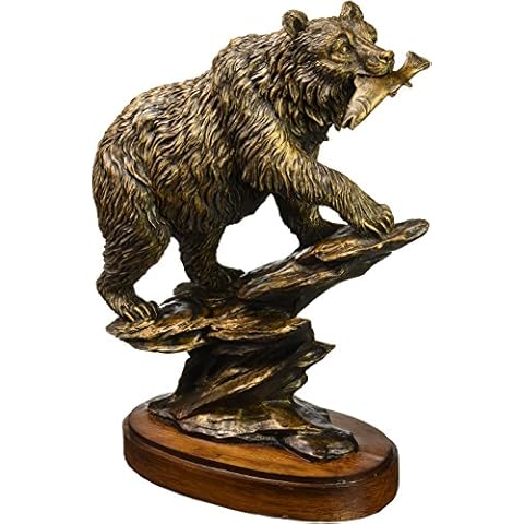 StealStreet Bronzed Finish Bear Statue Cover