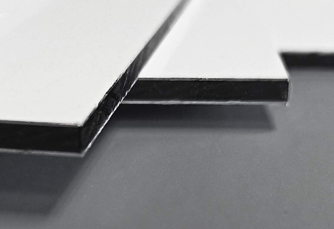 Plaque en aluminium composite blanc 3 mm Panneau sandwich en aluminium pour extérieur et intérieur Résistant et léger Plusieurs tailles (1 unité 29,7 x 42 cm)