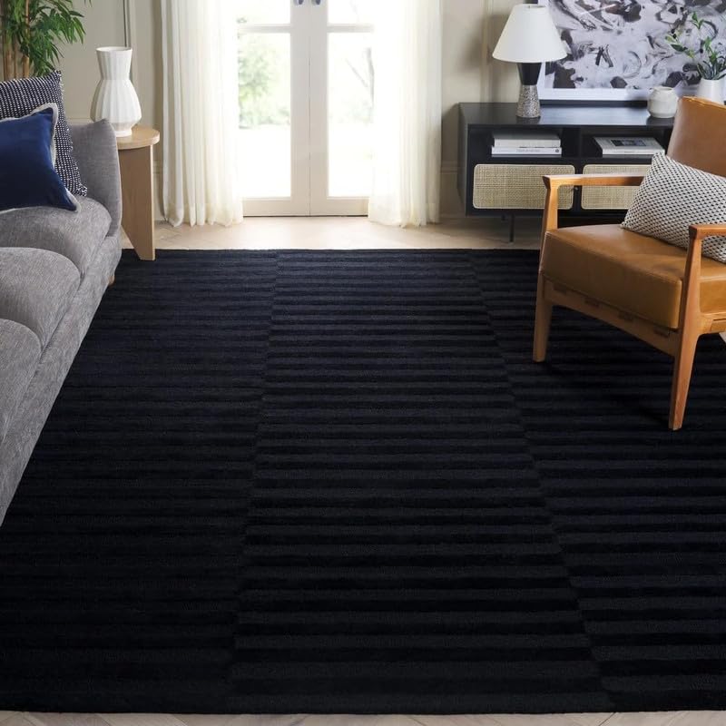 Image of Modern Abstract Hand Tufted Wool Floor Carpet for Home decore Living Room|Home and Bedroom & Hall 8x10 feet (240 x 300cm) Blue H19