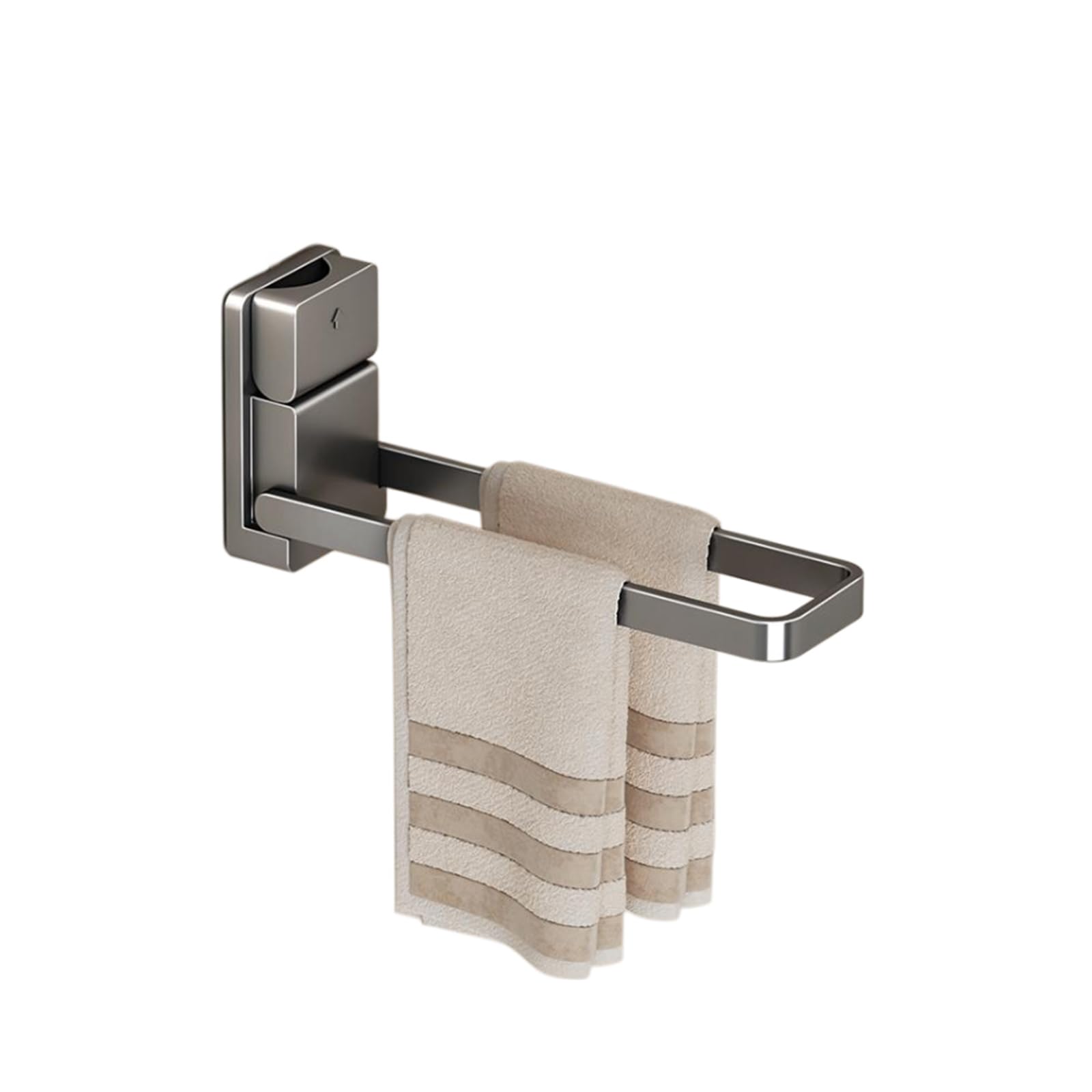 Porte serviette mural double niveau en acier carbone et ABS 24cm JATIBOSH