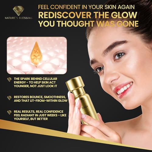 Nature's Blessing NAD+ Anti-Aging Serum – Boost Cellular Energy, Firm Skin & Reduce Wrinkles – with Niacinamide, Hyaluronic Acid, Peptides & Antioxidants – 1oz Rejuvenating Face Serum for Youthful Radiance