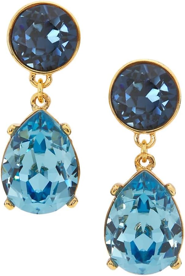 Kenneth Jay Lane Women's Pearl and Crystal Teardrop Post Earrings