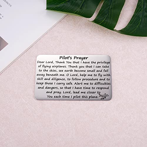 Aesnefe Pilot’s Prayer Wallet Card for Pilot Boyfriend, Aviation Gifts for Pilot Graduation, Future Pilot Gift for New Pilot, Pilot Birthday Jewelry for Him Dad by Aesnefe - Used condition - Image 2