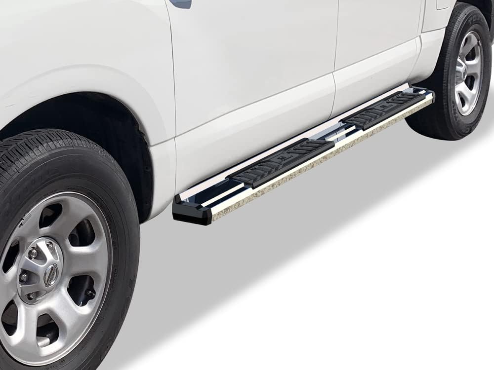APS Chrome OE Style Nerf Bars Running Boards Compatible with Nissan Titan 2004-2024 Crew Cab (Excludes 2016 Models) & Titan XD 16-24