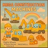 Mega Construction Machines - Kids Coloring Book: Mighty Wheels & Brave Heroes – Volume 2