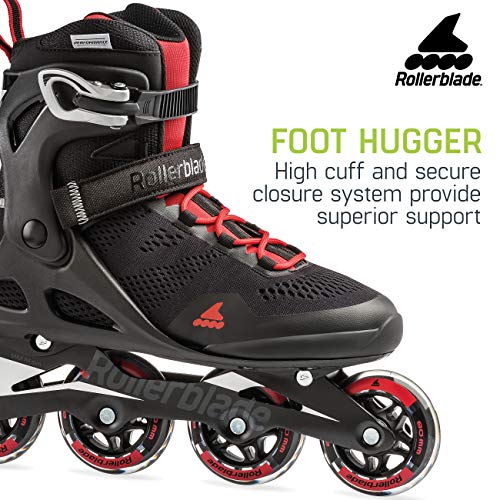 Rollerblade Macroblade 80 Men's Adult Fitness Inline Skate, Black/Red, Medium 12
