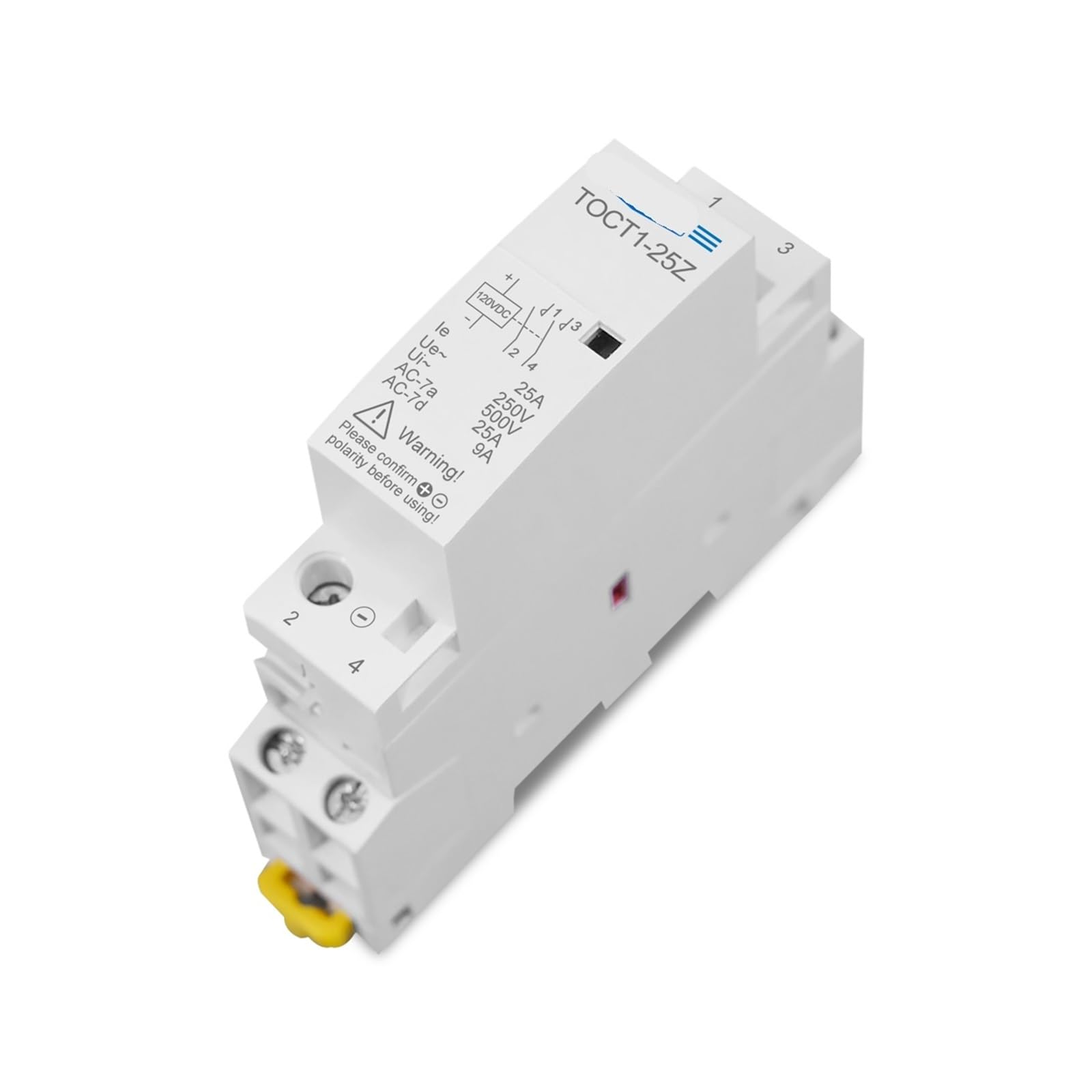 Stycznik modułowy AC do użytku domowego na szynie DIN, 2P 25A, cewka DC 12V 24V, 220V/230V 50/60 Hz, 1 szt. (DC 24V 1NO 1NC)