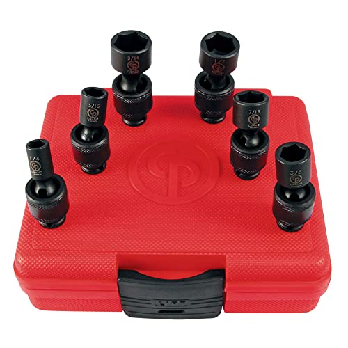 Jeu de douilles à choc 1/4 pouce SAE universel Chicago Pneumatic 6 points