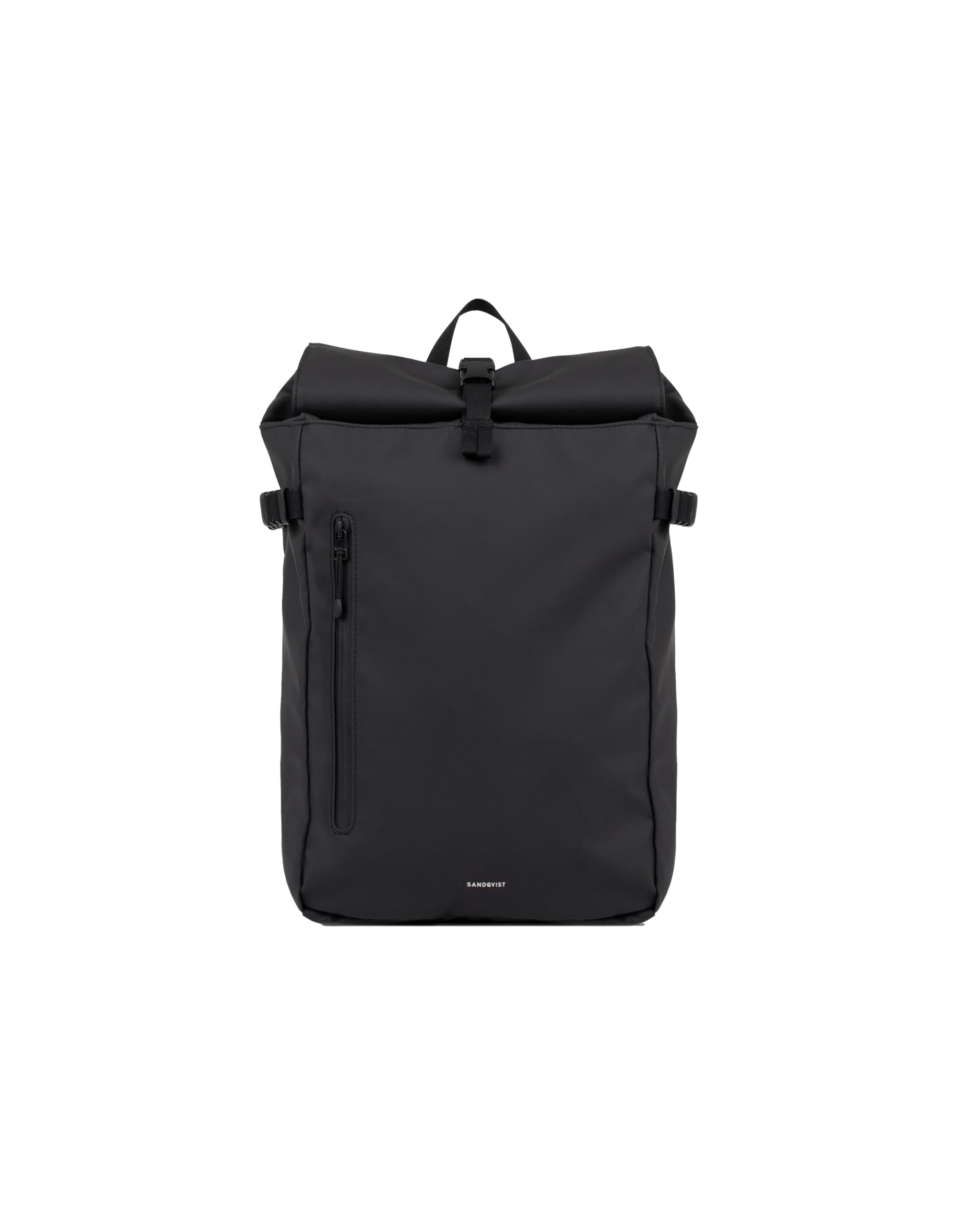 Sandqvist Stream Slim Rolltop Backpack 14”, 20L, Black, Waterproof Laptop Backpack, 14" Laptop Compartment, Recycled Materials