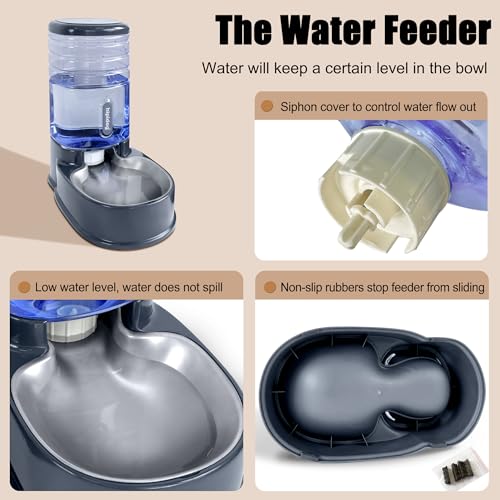 Stainless Steel Automatic Pet Feeder for Small&Medium Pets Automatic Food Feeder and Waterer Stainless Steel Bowls Set 3.8 L, Travel Supply Feeder and Water Dispenser for Dogs Cats Pets Animals - Image 6