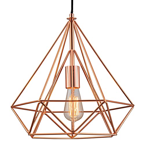 KARMIQI Hängelampe Vintage 1 Flammige LED, Industrial Pendelleuchte mit E27 Fassung, Hängeleuchte Retro Design, Verstellbare Pendellampe für Esszimmer, Glühbirne nicht enthalten Cover