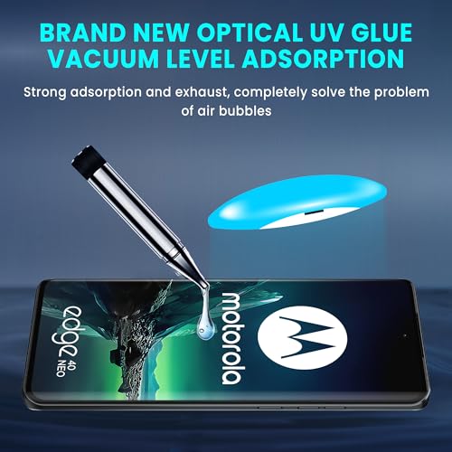 Image of FIRST MART UV Privacy Tempered Glass for Motorola Edge 40 Neo | Anti-Spy 9H Curved Screen Protector, Edge-to-Edge, Case-Friendly | 1 Pack