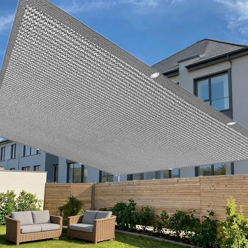 Voile ombrage rectangulaire 400 x 400 cm résistant gris avec œillet