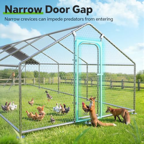 Image of 26.3x9.7 FT Extra Large Metal Chicken Coop, Walk-in Poultry Run