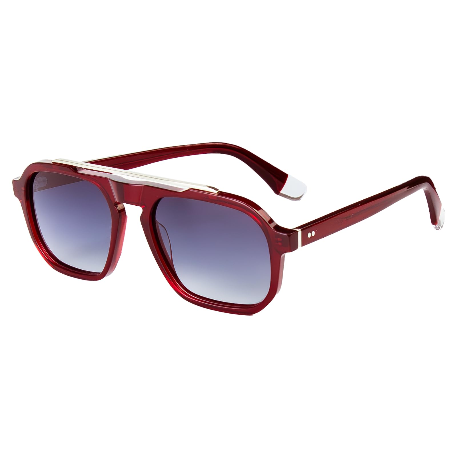 OUANGANC Square Aviator Polarized Sunglasses for Women Men 70s Vintage