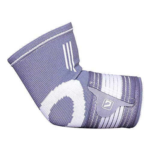 LIVEUP SPORTS Elbow Brace Compression Support Sleeve - Elbow Sleeve with Adjustable Elastic Bandage for Tennis Elbow, Golfers Elbow, Tendonitis, Arthritis, Weightlifting, Injury Recovery (S(Single))
