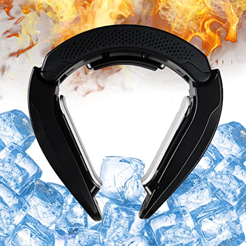 2023 Neck Warmer & Cooler Rechargeable, 2 in 1 Hanging Heating Pad for Neck?Wearable Air Conditioner Cooler Quiet Hands-Free Personal Cooler for Neck 3000mAh Portable Neck Warmer Cooler (Black)