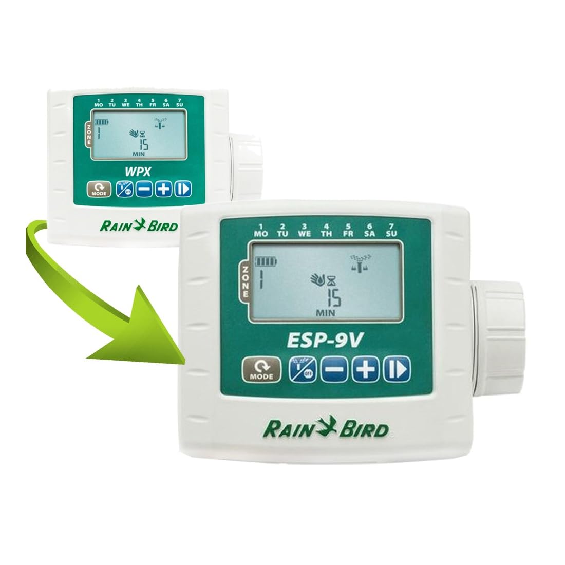 GNCGarden Programador riego ESP-9V (1 Estaciones, 9V) - Rain Bird - Programador de riego automático (Nuevo WPX1) Ordenador de riego