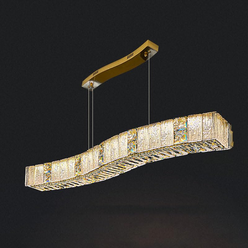 Lustre en cristal pour salon et salle à manger à l'ambiance chaleureuse
