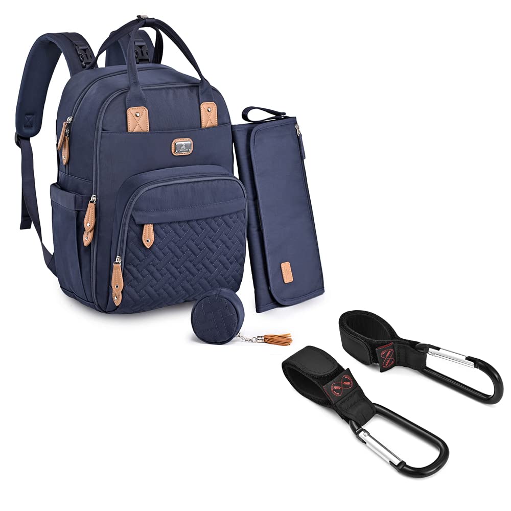 Dikaslon Diaper Bag Backpack, Stroller Hooks, Large Unisex