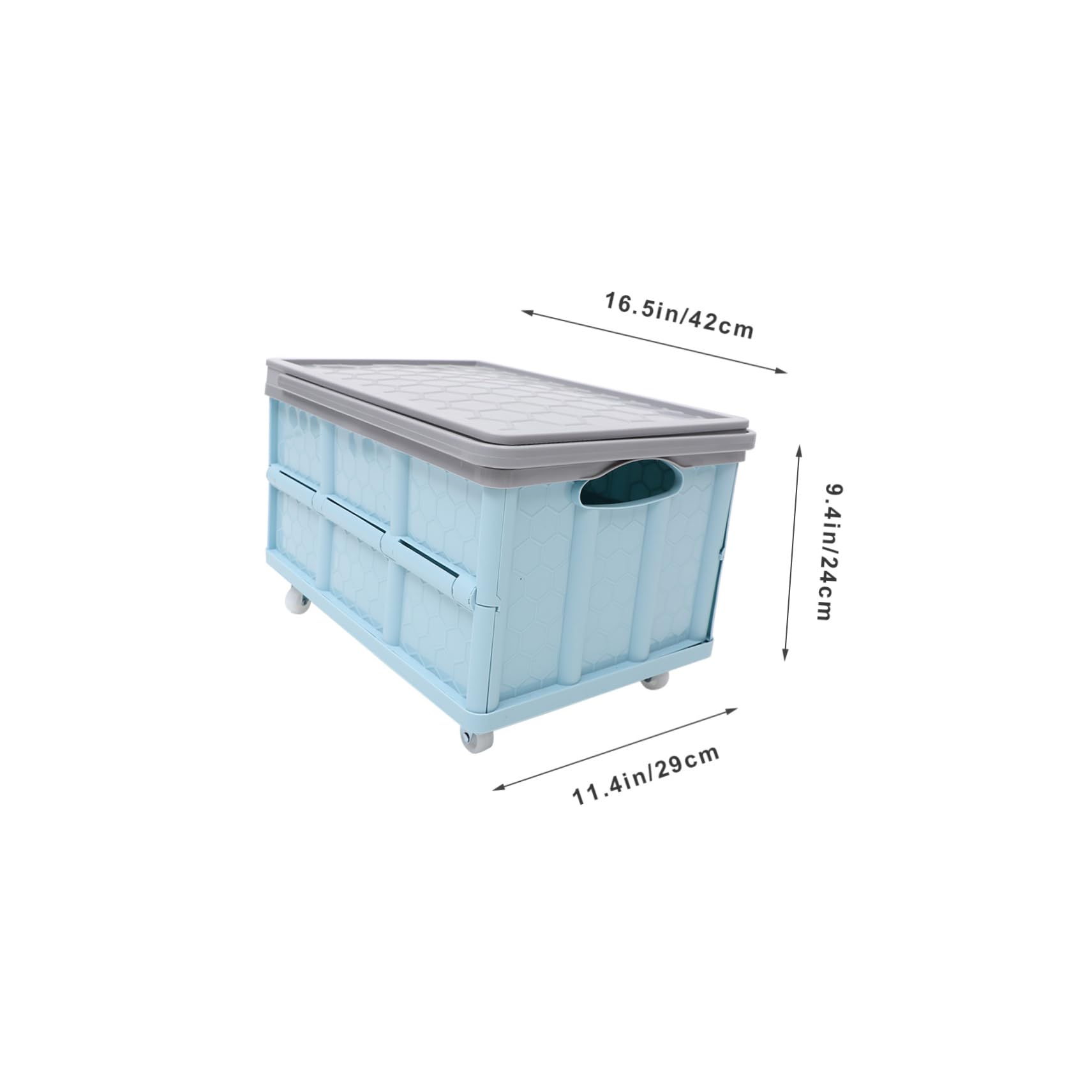 Anneome Caja de Almacenamiento de Plástico Azul y Apilable con Ruedas Gran Capacidad para Organizar Juguetes y Comestibles en Armarios o Uso Exterior
