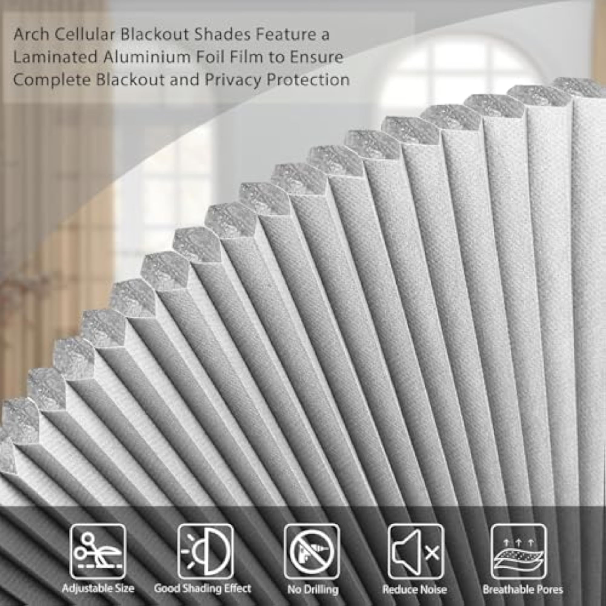 Arch Window Shade Blackout Cellular Shades