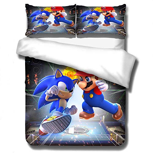 FWDDDEQ® 3D Ensemble De Literie Housse De Couette Personnage D'Anime De Dessin Animé 200X200 Cm Literie 3 Pièces Parure De Lit Microfibre De Housses De Couette Couette Et Taies d'oreiller Cover